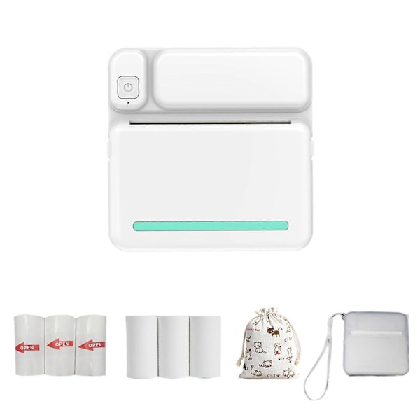 Lämpötila-herkkä Kannettava Bluetooth-tulostin 57mm Mini Langaton POS Lämpötila-herkkä Kuva Tulostin Androidille IOS:lle Mobiilipuhelimelle FLYE1984 Blue Free Size