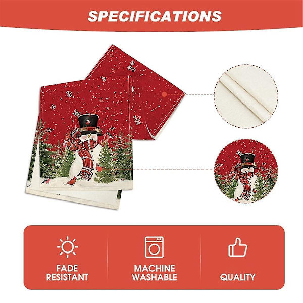 Jul fåglar träd bordslöpare, säsongsbetonade vinter Xmas semester kök matbord dekoration red
