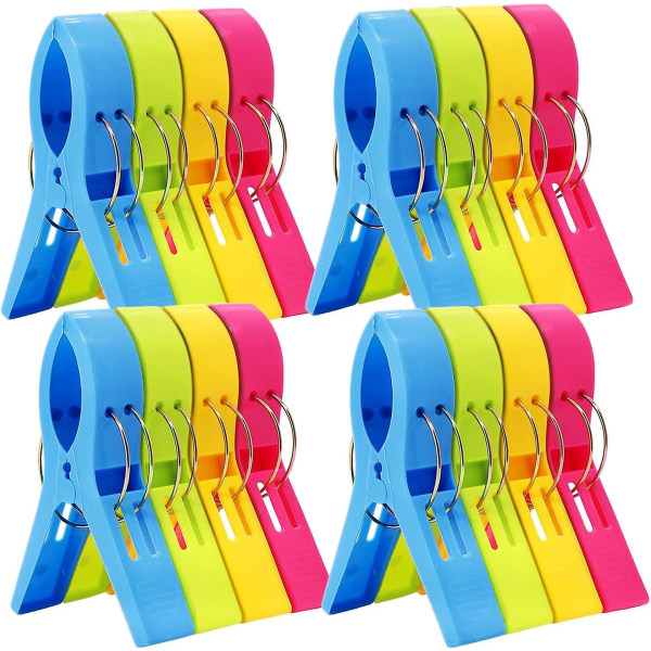 16 Pack Beach Towel Clips Chair Clips Towel Holder For Pool Chairs On Cruise-jumbo Size,plastic