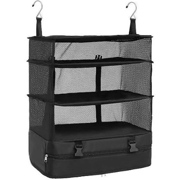 Utendørs Camping Bærbar Foldbar Oppbevaringspose Hengepose Camping Mesh Oppbevaringspakke Mesh Bag Camping Tilbehør Multiverktøy (Svart)(1stk