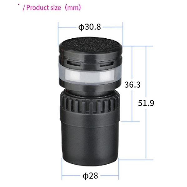Mikrofonkapsel Bevegelig-spole Mikrofoner Kjerne Dynamisk Kablet Trådløs Mikrofon Erstatning Reparer for D-557 black