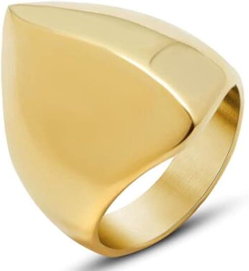 Rustfrit stål uregelmæssig form bjerg bakke pyramide form biker statement cocktail party ring