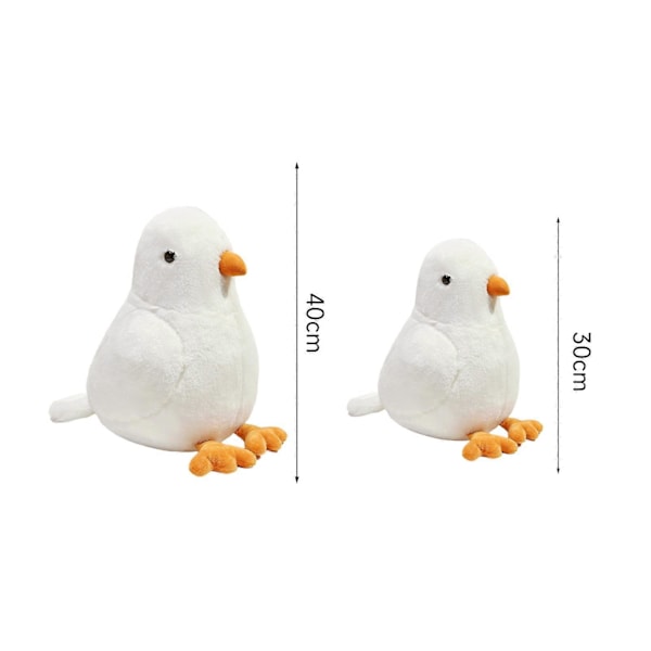 Simulerad Duva Plysch Leksak Fågel Plushie Fylld Djurdocka Kudde Hem Kontor Sovrum Dekoration Barn Flickor Vuxna Jul Födelsedagspresent White L