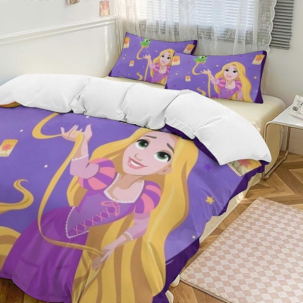 v265 Tecknad prinsessa 3-delars sängklädesset 1 Påslakan + 2 Örngott För Barn Pojkar Flickor Vuxen Tecknad Varm Söt Mode Semester Present Gåva hn265 240x260cm 94x102in