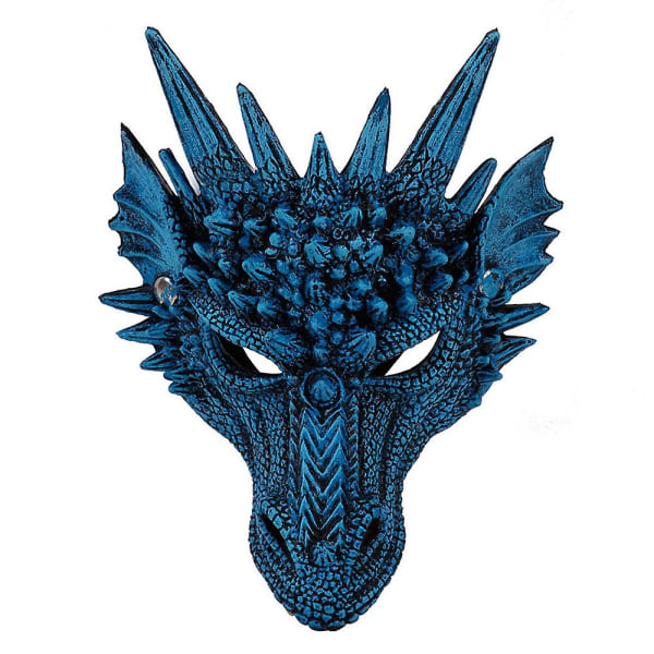 3d Dragon Mask Carnival Cosplay Fancy Dress Up Mask Carnivals Party Dräkt Blue