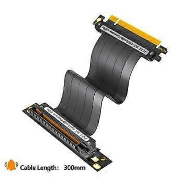 PCIE 4.0 16X Förlängningskabel, 64GBS Höghastighets GPU Riser-kabel för GPU-förlängningskort, Längd 30cm (90 Grader)