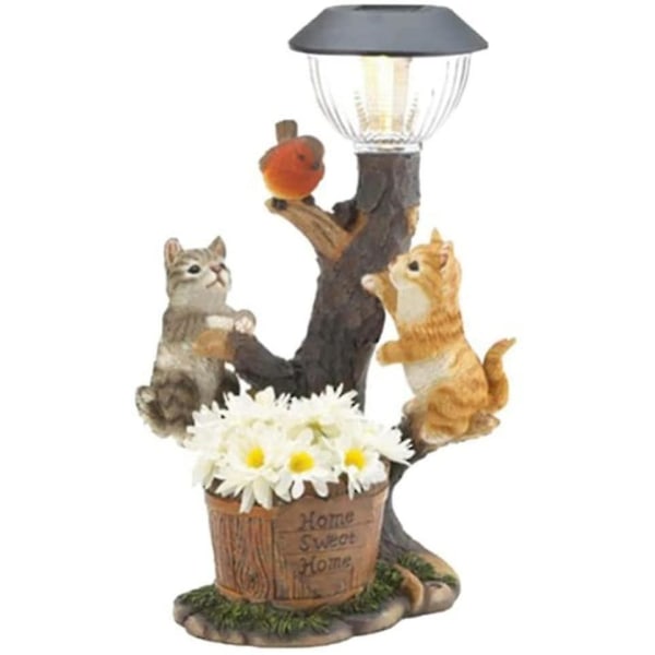 Hage Dyre Solar Figur Dolar Lampe Utendørs Ekorn Statuer Harpiks Hage Klatring Patio Hagearbeid Dekorasjon Solar B