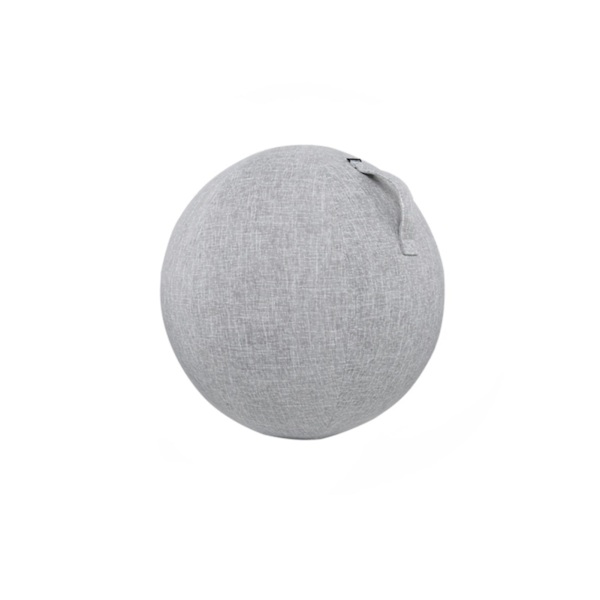 Dammsäker halkfri träningsboll i bomull och linne, praktisk fint stickad yogabollskydd för hemmet Grey with White