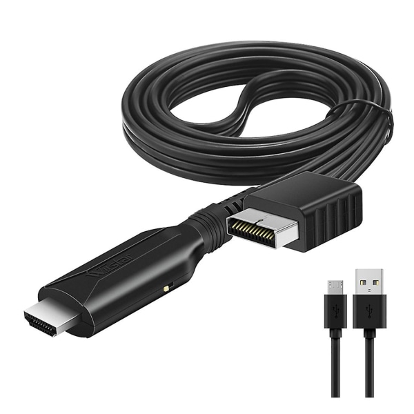 Wiistar PS2:lle HDMI-yhteensopivaan ääni- ja videomuunninsovitin Black