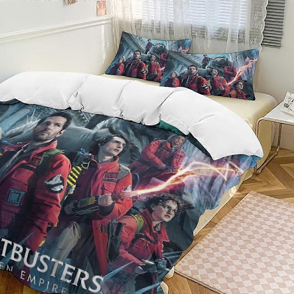 x431 Ghostbusters 3-delt sengetøjssæt Varmt og behageligt blødt dynebetræk sengetøjssæt med 1 dynebetræk og 2 pudebetræk til soveværelse b431 200x200cm 78x78in