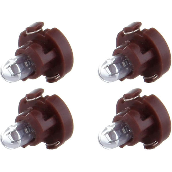 Pakke med 4 udskiftninger, der passer til Dash A/C instrumentklynge panel instrumentbræt målere lys varm hvid T3 Neo Wedge halogenpære 12v