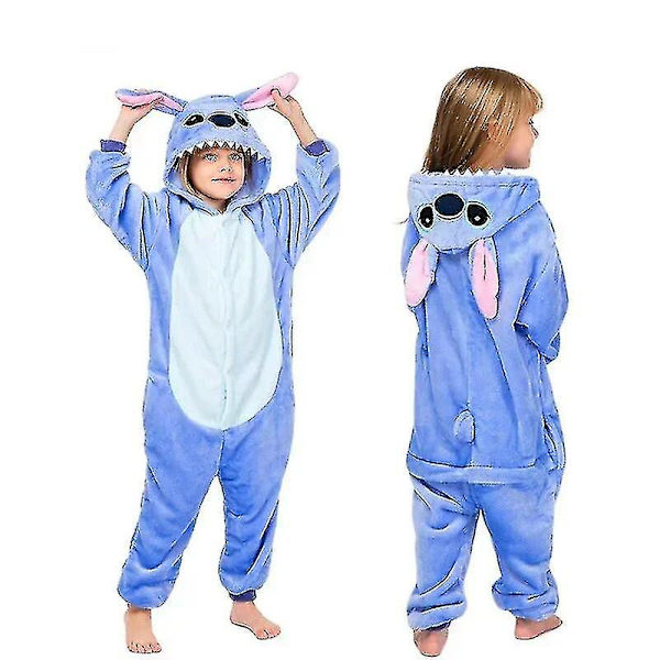 Disney Lilo & Stitch En-delad Pyjamas Barn Plysch Newway Onesies Vinter Varma Kläder Julgåva_Newway 1 140CM(11-12T)