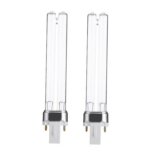 2 stk. 9W G23 Base Akvarium Fisketank UV Sterilisator Renser Lamper Bakteriedræbende Ultraviolette Erstatningspærer -ES