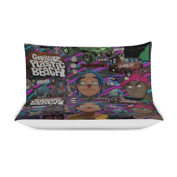 x345 Gorillaz 3-delt sengetøjssæt Varmt og behageligt blødt dynebetræk sengetøjssæt med 1 dynebetræk og 2 pudebetræk til soveværelse b345 135x200cm 53x78in