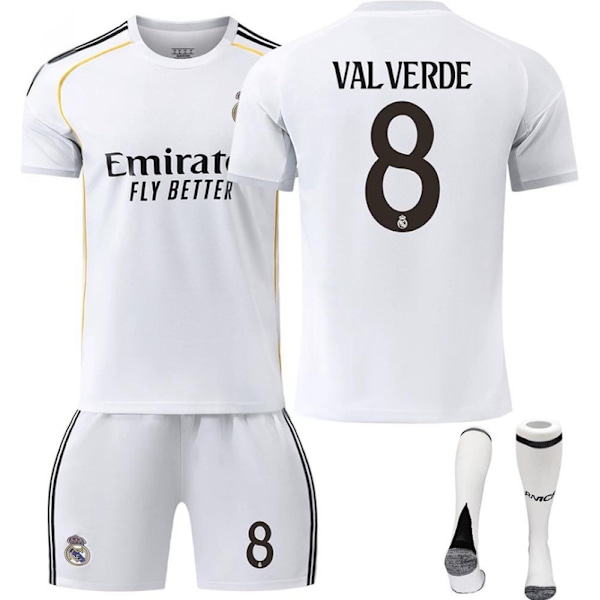 2526 Ny Real Madrid Fotbollströja Kortärmad för Vuxna och Barn - Flera Stilar No.8 VALVERDE No.8 VALVERDE No.8 VALVERDE 20