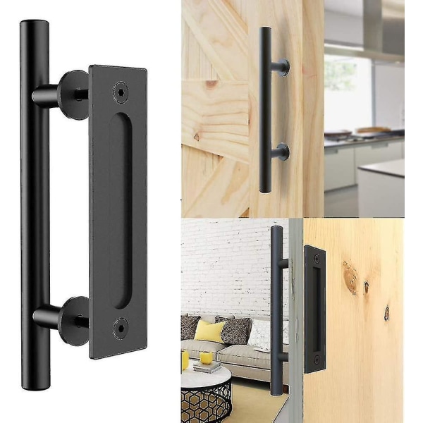 Black Flush And Sliding Door Handles For Wooden Sliding Doors