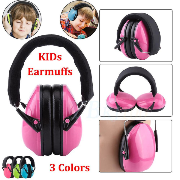 Justerbare, sammenklappelige høreværn til børn, støjreducerende høreværn Pink