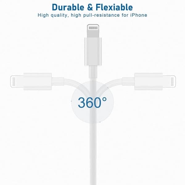 CDQ iPhone-oplader USB-C - Kabel / Ledning - 20W - Hurtigoplader 4-pak