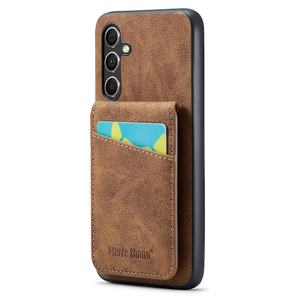 FIERRE SHANN Mobilskal för Samsung Galaxy A34 5G - Stötsäker PU+TPU - Brun
