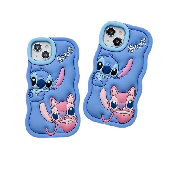 Kompatibel med iPhone 6/7/8/SE/XR/11/12/13/15 Etui, Sød Lilo Stitch Blød Silikon Beskyttelses Etui Cover til Telefon 13