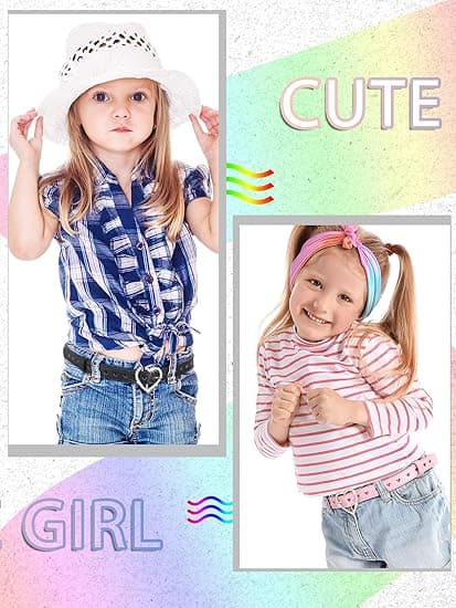 Pcs jentebelte barn skinnbelter midjebelte rhinestone hjerte metallspenne