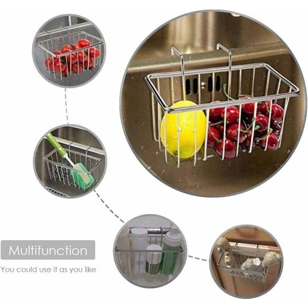 Sponge Dish Rack - Stainless Steel Dish Rack Drain Shelf Organizing Hanging Basket