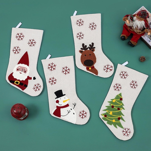 Julgåva bred öppning stor storlek anti-fade tålig bedårande festival rekvisita supermjuk hängande julgran tomte snögubbar älg dekoration S D