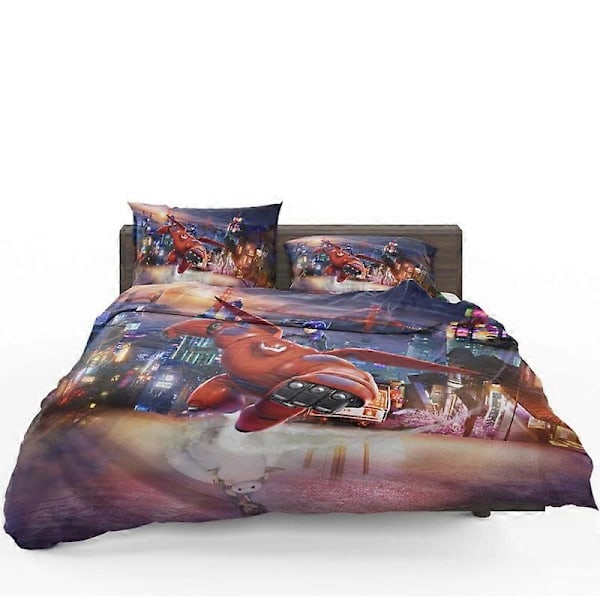 v3908 Lakanat Big Hero -elokuva Baymax Hiro Hamada Pussilakanasetti Lasten Tyynyliina Lakanat IU3908 200x200cm 78x78in
