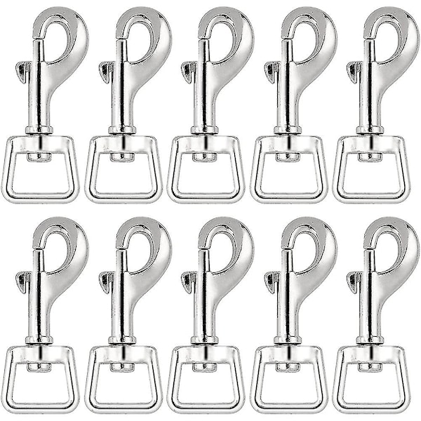 20Pc Snap Hooks for Dog Leash Collar Linking, Heavy Duty Swivel Clasp Eye Bolt Buckle Trigger Clip for Spring Pet Buckle silver