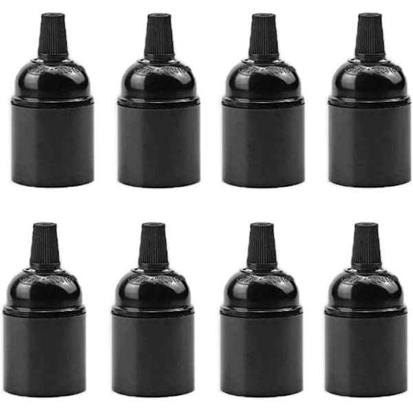 8 stk. sort bakelite-lampeholder, e27-pæreholder, vintage bakelite-lampeholder, lampekronetilbehør, brugt til hjemmelavet lampeholder, lampedekoration