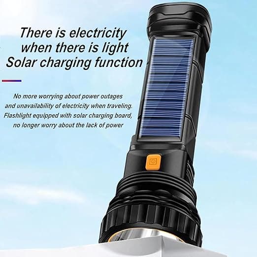 Solar/Genopladelig Multifunktionel 1000 Lumen LED Lommelygte