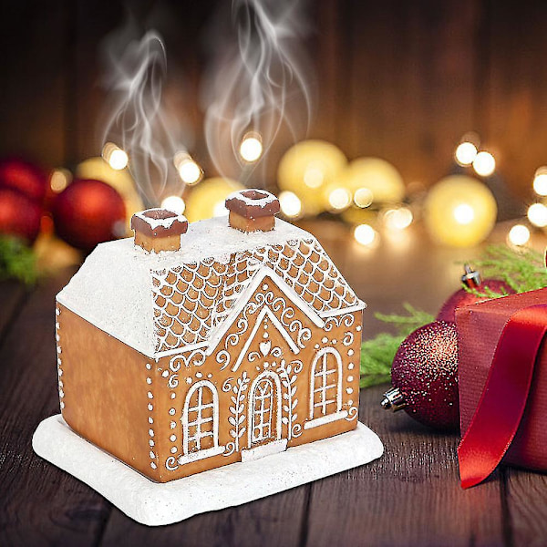 Julgransfest Snöigt Tak Pepparkakshus Rökelsebrännare För Meditation, Hartsdekorationer För Inomhus Till Doft
