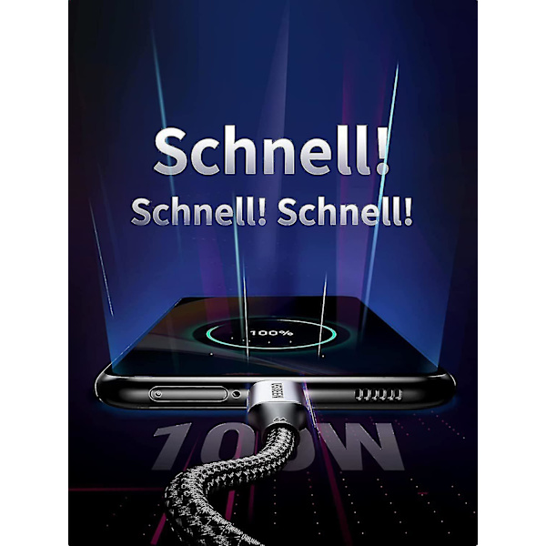 2023, USB-C til USB-C-kabel, 60w Pd 3.0 Qc 4.0/4.0+ Usbc-ladekabel kompatibel