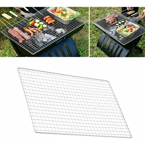 45x30 cm BBQ Rustfrit stål gitter Udendørsgrill Grilltilbehør