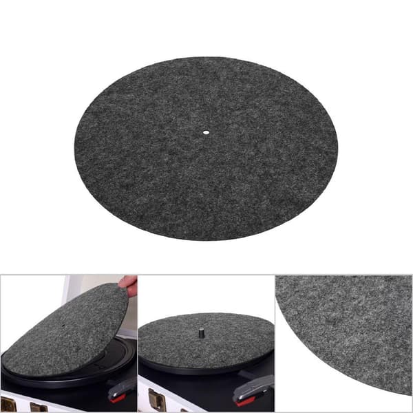 Turntable Mat 12\" Antivibration Audiophile Pad for Vinyl Record Player (Black)