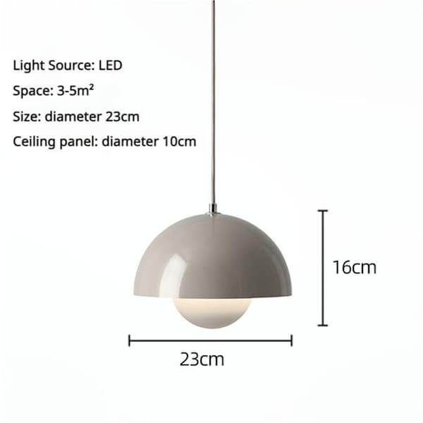 Modern LED Ceiling/Pendant Lamp 23cm – Semicircular Flower Bud Design with Adjustable Light 3000K–6000K