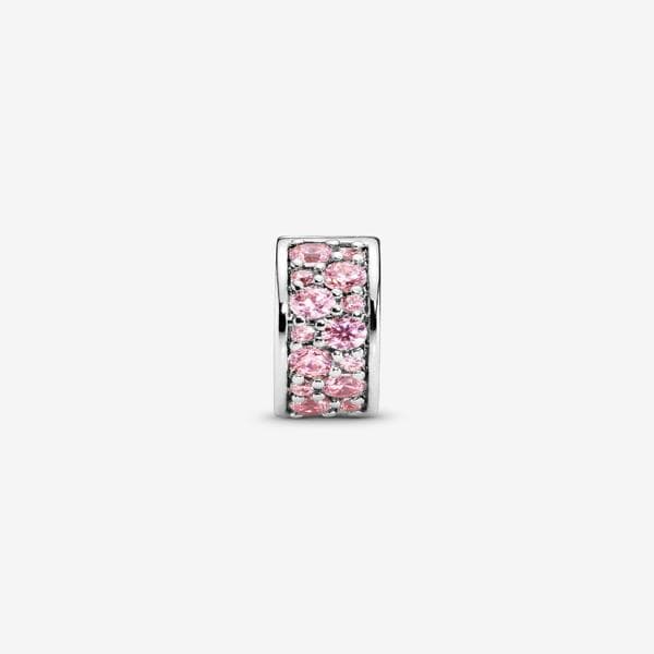 Pandora - Rosa Pavé Clip Berlock - Sterling silver