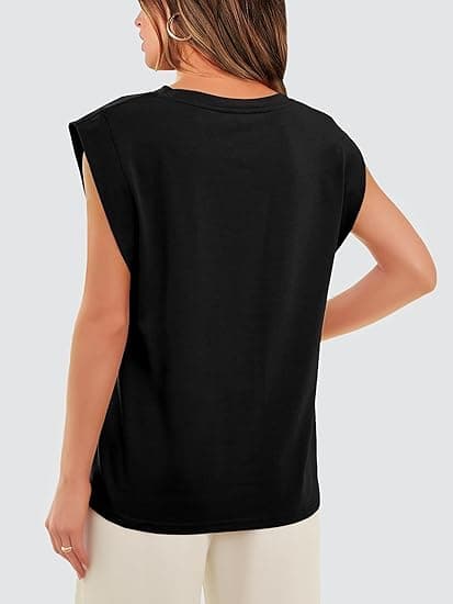 Korteærmede toppe til kvinder, sommertop, basic T-shirts, afslappet tank, løs pasform, 2024 mode