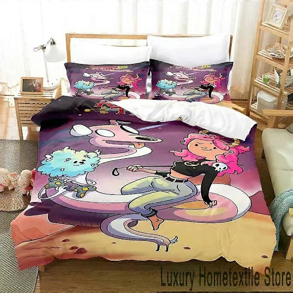 v198 Sängkläder Tecknad Hundansikte Adventure Time Finn Jake Sängset Påslakan Sängset Täcke Örngott Täcke King Queen Size 3-delat 135x200cm 53x78in