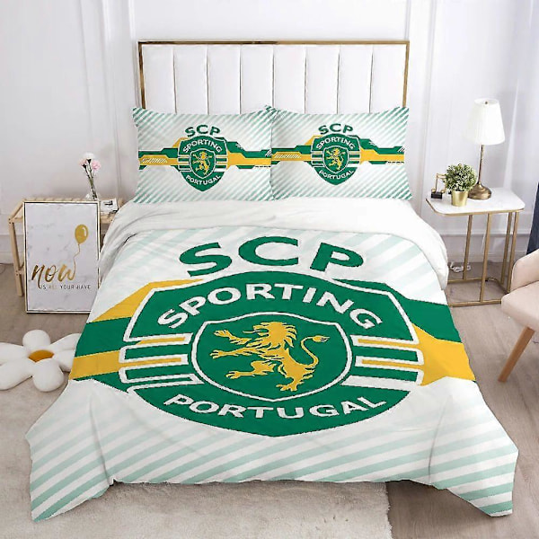 v276 Sängkläder Björnöverdrag Dubbelt Täcke Sängset Sängkläder Påslakan L-lisbons fc Överdrag Queen Täcke Set Quilt Örngott S-sporting-g 3-Delar 200x200cm 78x78in