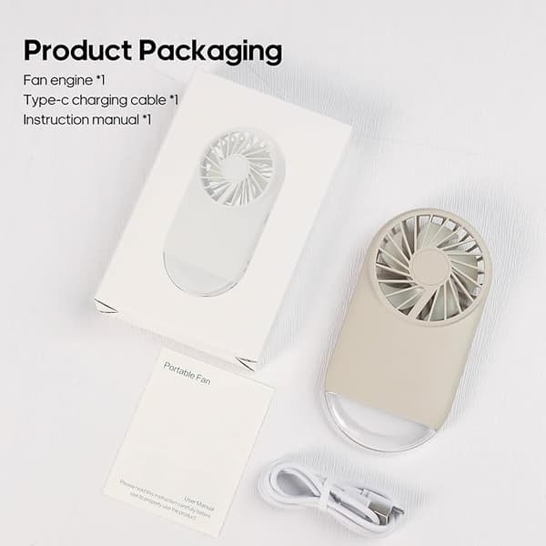 Håndholdt miniventilator med beslag
