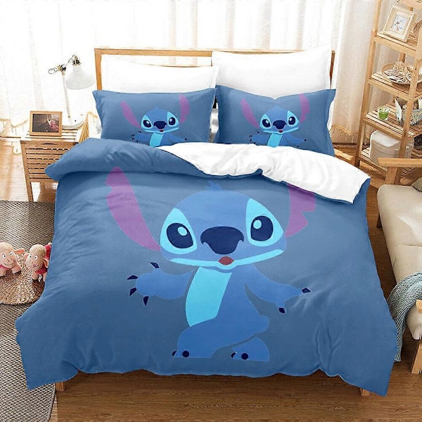 v4846 Lakanat Stitch 3 kpl Vuodevaatesetti Tyynyliina /Pussilakana Peittopussi Fanien Lahjat Lakanat IU4846 135x200cm 53x78in