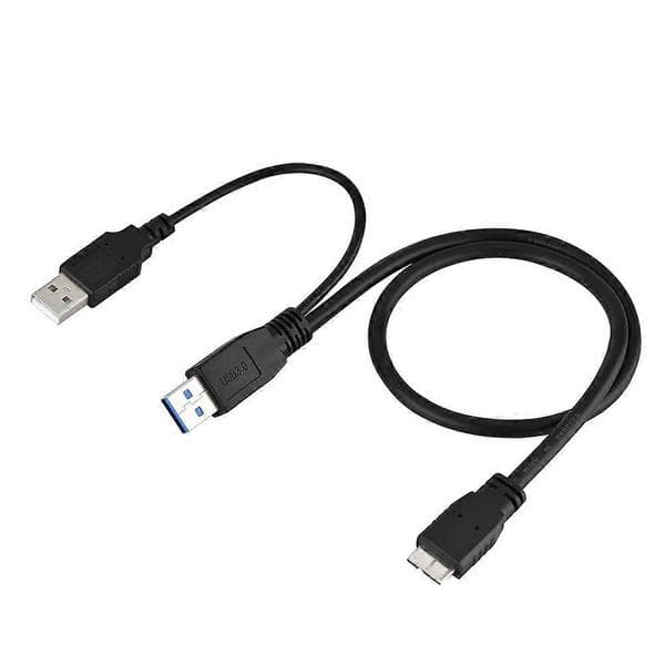 USB 3.0 A-hann til Micro B-hann Hann til hann Strømkabel Y-kabel for mobil harddisk HDD 50cm