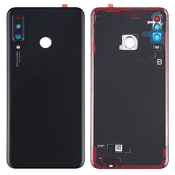 Batteri-hölje för Huawei P30 Lite (48MP) med självhäftande klistermärke + kameralinsöverdrag - Multicolor Black