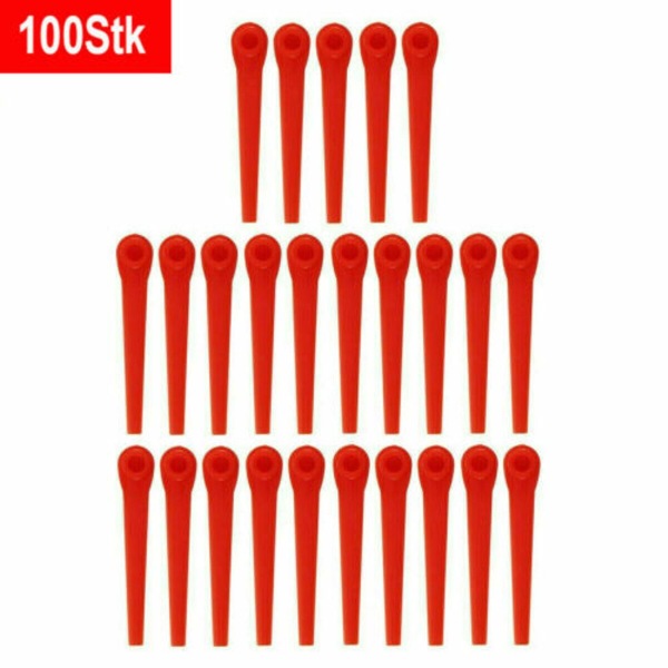 100x Muoviset Vaihtolavat Gardena Ruoholeikkureihin Easycut Li-18/23r (100kpl) Korkea Laatu