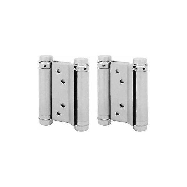 2x Pair Of Swing Door Hinge Hinges Double Action Spring Stainless Steel Saloon Western, 75 Mm (max 15kg)