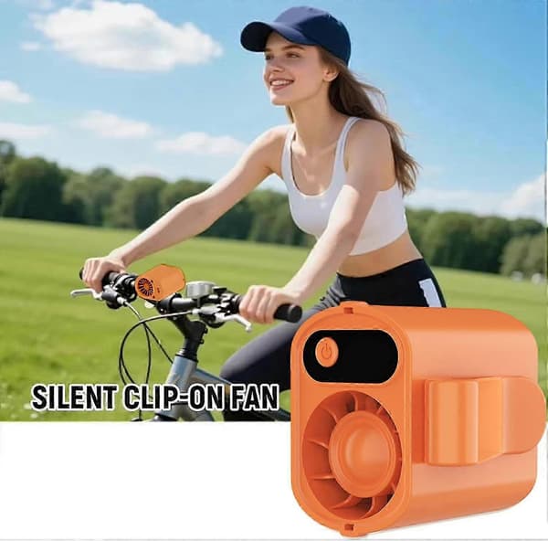 Clip-on luftkonditioneringsfläkt med LED-display, USB-driven personlig kylfläkt, bärbar USB-driven billuftkonditionering - Grön-xxy Orange