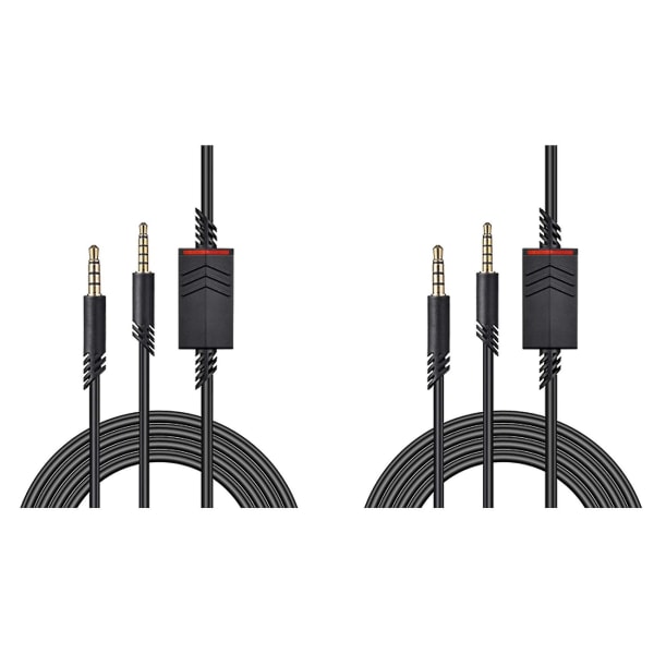 2x Headset-kabel, 2,0 m inline mute-kabelledning til /a40 Gaming-headset black