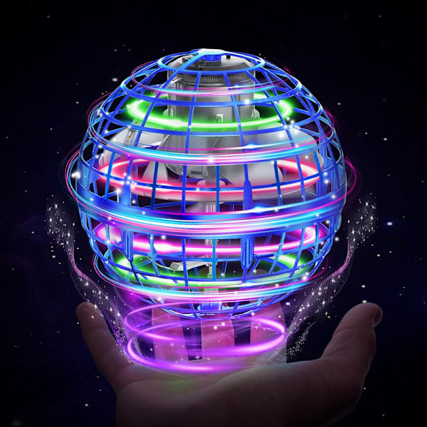 Flygende Orb Ball 2023 spinnende ball svevende ball roterende flygende ball fingertupp lysende svevende topp vanndråpe bl?/blå