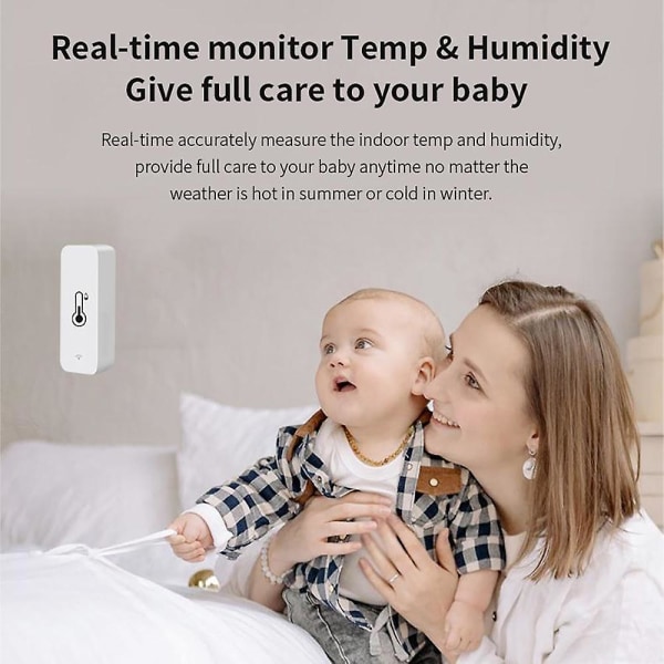 2 stk. Tuya Wifi temperatur- og fugtighedssensor indendørs termometer hygrometer